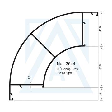 Resim 90 Derece Dönüş Profili - 3644 - 1.510 kg/m