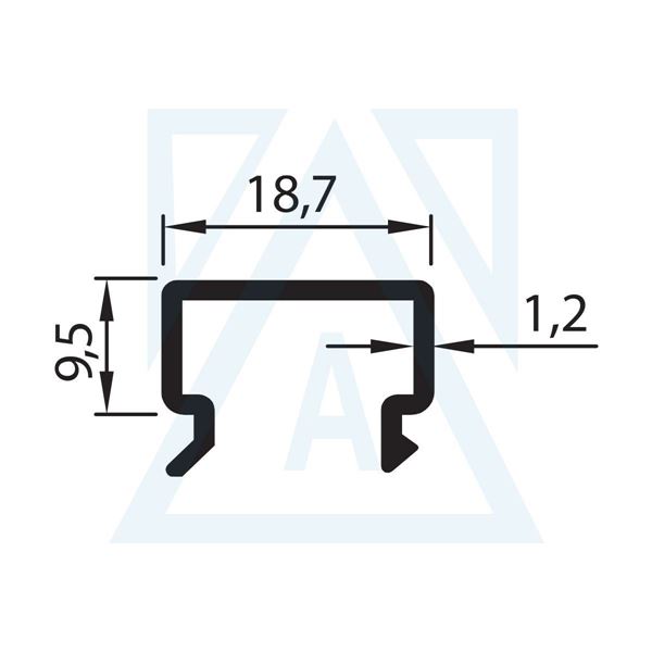 Ürün resmi: Yan Ve Üst Ray - 1766 - 0.160 kg/m