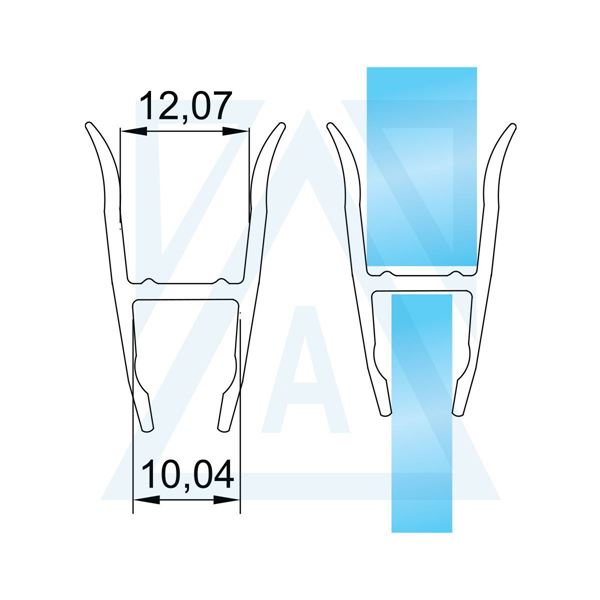 Ürün resmi: Cam Balkon Fitili / 10mm cama göre büyük "H" fitil