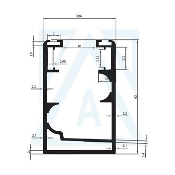 Resim Isı Camlı Cam Balkon Kasa Profili - 4378 - 1.413 kg/m