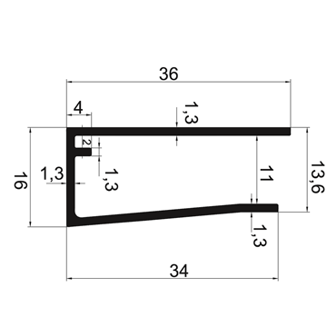 Resim Ayarlı Yelken Profili Duvar Dikmesi - 4823 - 0.304 kg/m